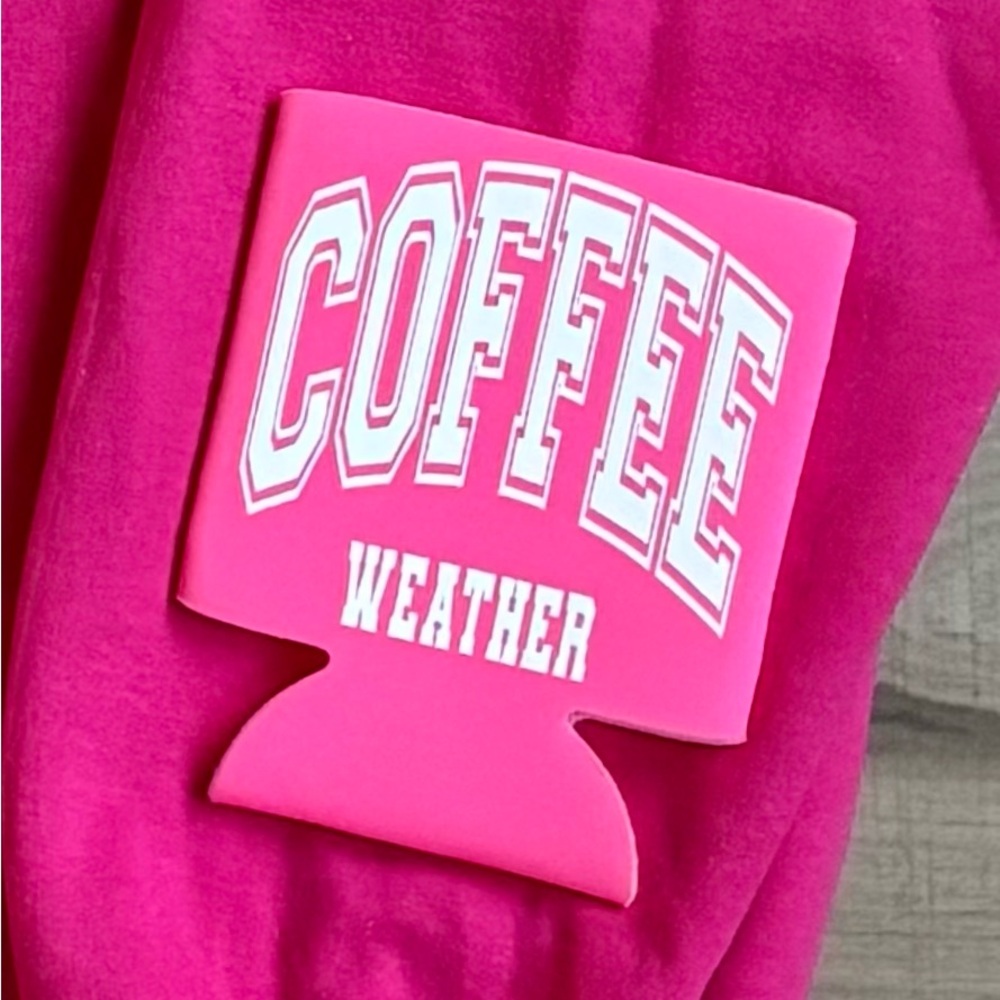 Premium Heavy Blend Coffee Weather Heliconia Sweatshirt w/ Can Cooler Design - Picture 3 of 6
